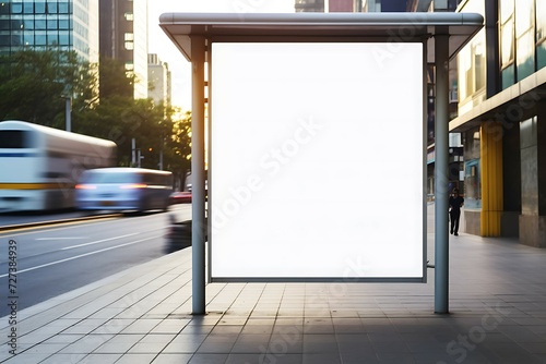 Advertising city billboard, vertical MOCKUP for advertising