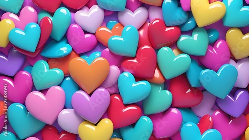Vivid Hearts in a Wave of Colors photo