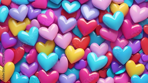 Vivid Hearts in a Wave of Colors photo