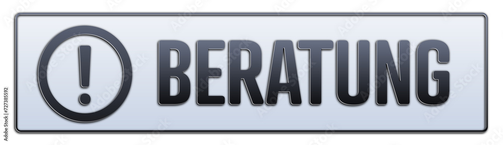 Beratung. Ein weiss grauer Banner mit Schwarzem Text. Beratung. Ein weiss grauer Banner mit Schwarzem Text.