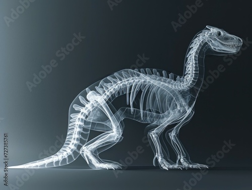 An x - ray image of a dinosaur. Generative AI.