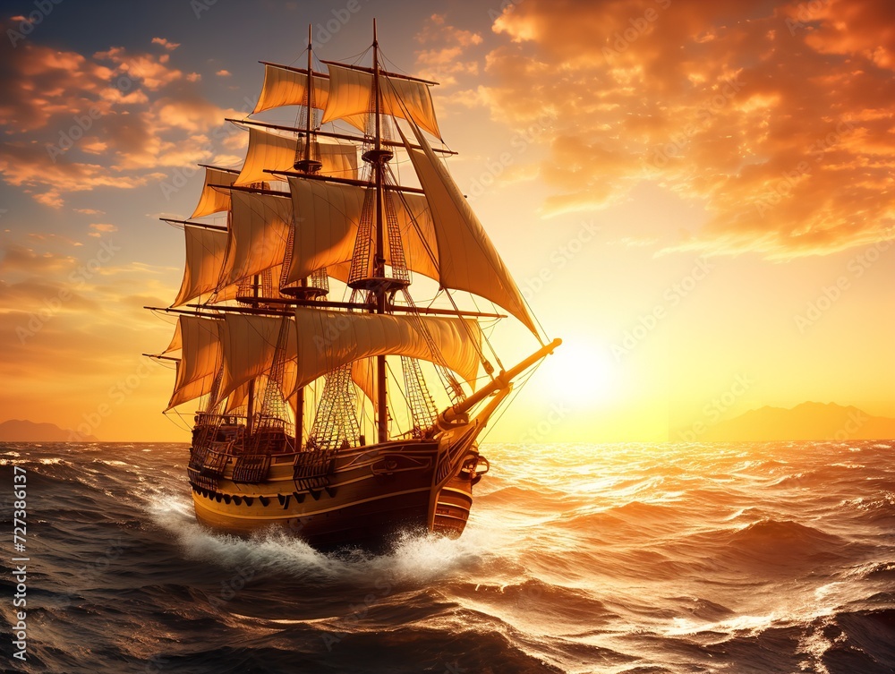 Obraz premium Ship in a Bottle Navigating Dreams Isolated on White Background AI Generated