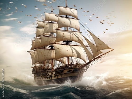 Ship in a Bottle Navigating Dreams Isolated on White Background AI Generated