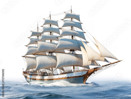 Ship in a Bottle Navigating Dreams Isolated on White Background AI Generated
