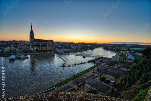 Port de Sablé sur Sarthe au lever du soleil