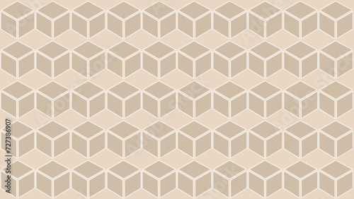 Beige background with rhombus and cubes
