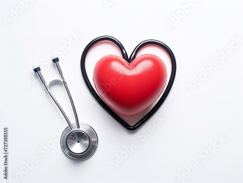 Stethoscope Shaping a Heart Healthcare Compassion Isolated on White Background AI Generated