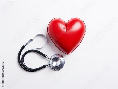 Stethoscope Shaping a Heart Healthcare Compassion Isolated on White Background AI Generated