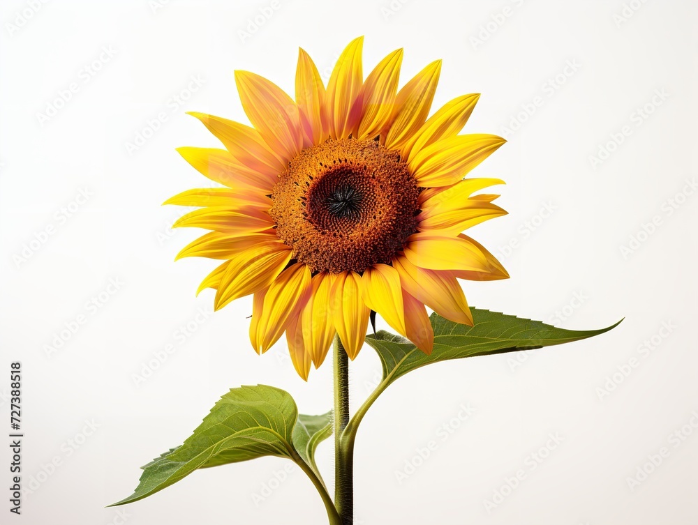 Obraz premium Sunflower Turning Towards Sun Positivity and Growth Isolated on White Background AI Generated