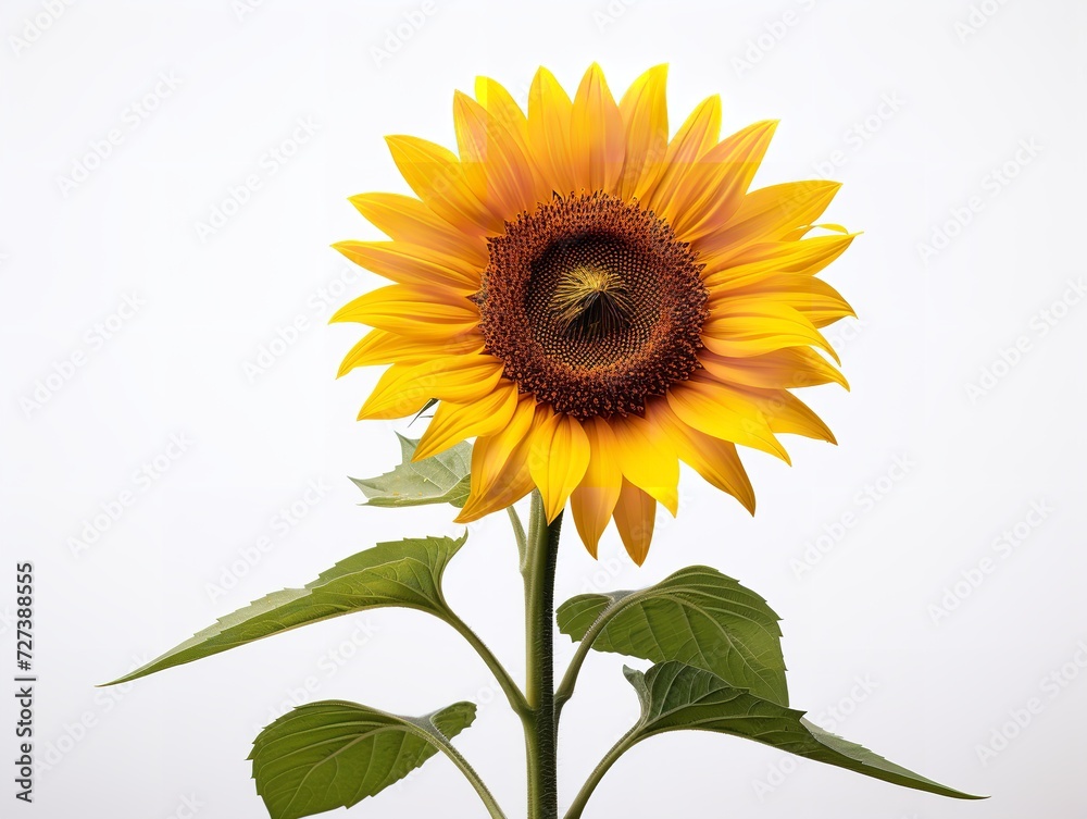 Obraz premium Sunflower Turning Towards Sun Positivity and Growth Isolated on White Background AI Generated