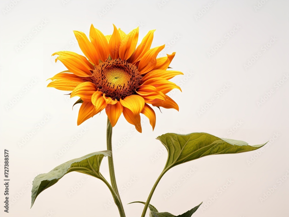 Naklejka premium Sunflower Turning Towards Sun Positivity and Growth Isolated on White Background AI Generated