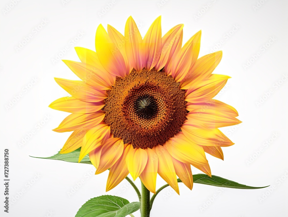 Sunflower Turning Towards Sun Positivity and Growth Isolated on White Background AI Generated Sunflower Turning Towards Sun Positivity and Growth Isolated on White Background AI Generated