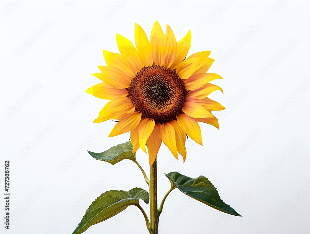 Fototapeta premium Sunflower Turning Towards Sun Positivity and Growth Isolated on White Background AI Generated