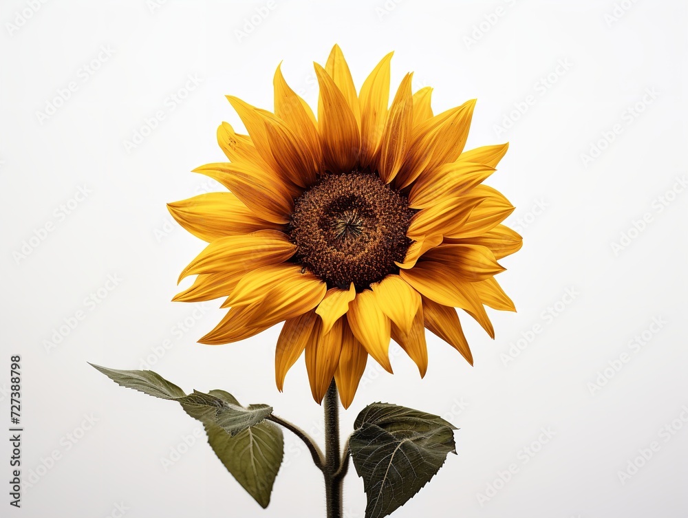 Fototapeta premium Sunflower Turning Towards Sun Positivity and Growth Isolated on White Background AI Generated