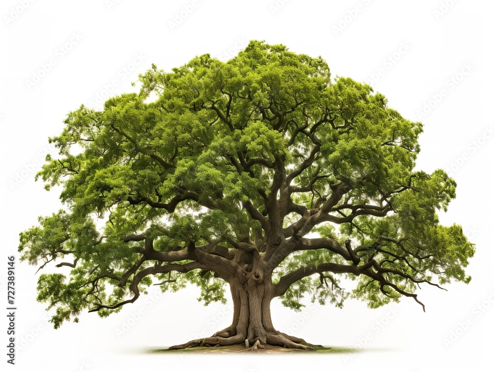 Tree with Deep Roots Stability and Growth Isolated on White Background AI Generated Tree with Deep Roots Stability and Growth Isolated on White Background AI Generated