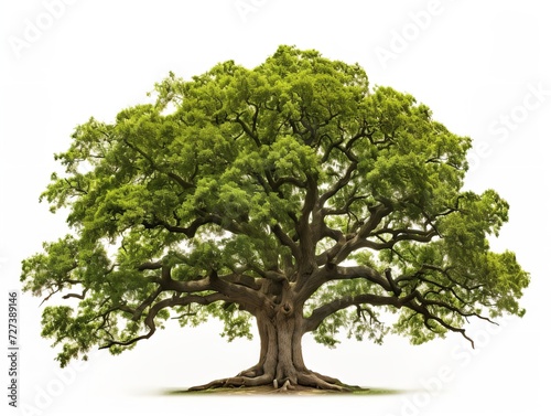 Tree with Deep Roots Stability and Growth Isolated on White Background AI Generated