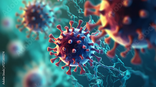 Macroscopic observation of organisms bacteria and cells and viruses under laboratory microscope