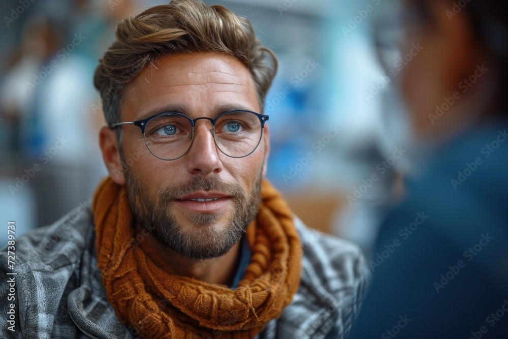 A man consults with a doctor in a medical clinic