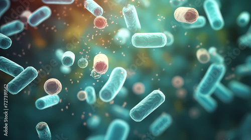 Macroscopic observation of organisms bacteria and cells and viruses under laboratory microscope