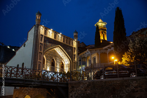 Beautiful Juma mosque in old Tbilisi in the evening, Georgia.