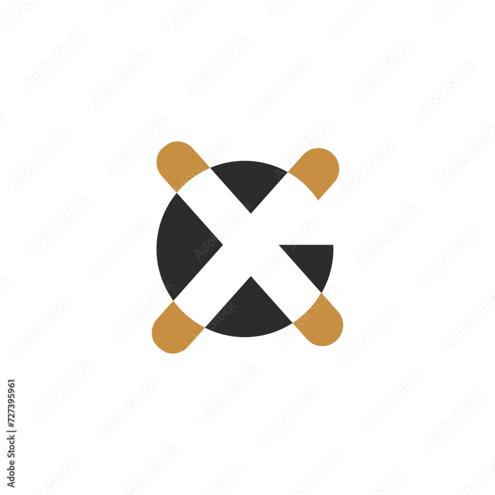 Fototapeta premium GX, XG, Abstract initial monogram letter alphabet logo design