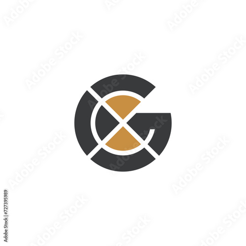 GX, XG, Abstract initial monogram letter alphabet logo design