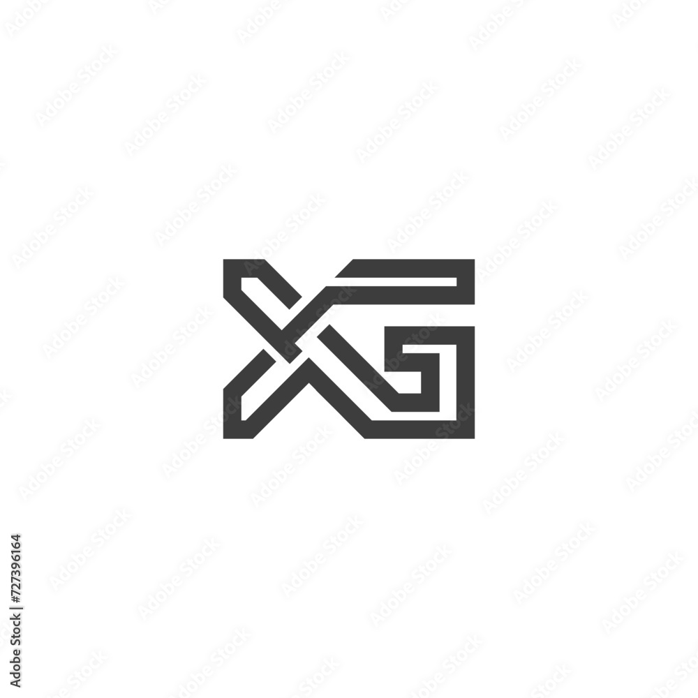 Alphabet letters Initials Monogram logo GX, XG, G and X Alphabet letters Initials Monogram logo GX, XG, G and X