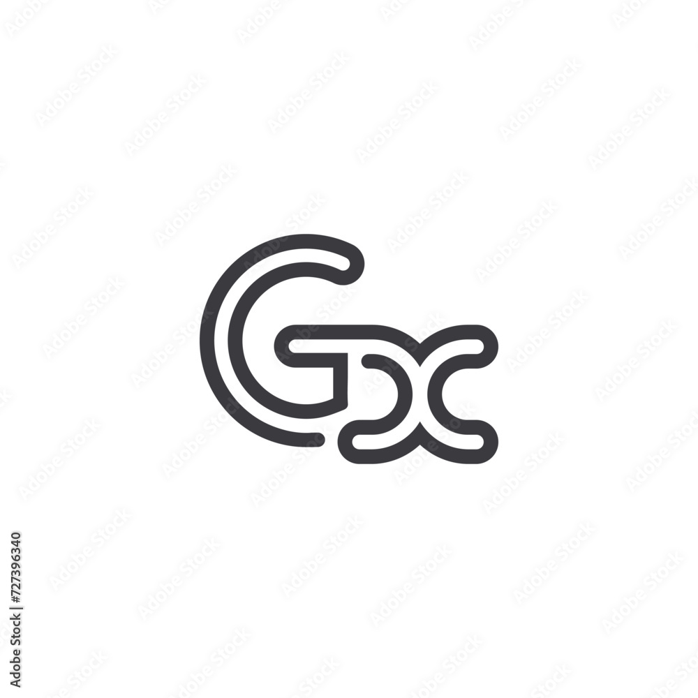GX, XG, Abstract initial monogram letter alphabet logo design