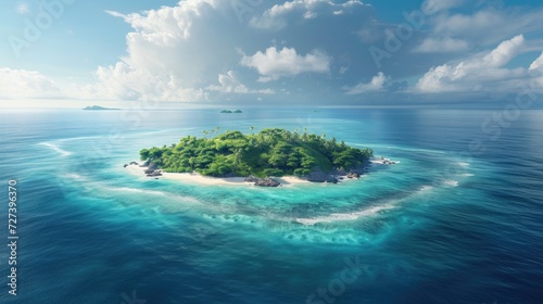A small island in the northeast, surrounded by turquoise blue water and white sand beaches © Suzy