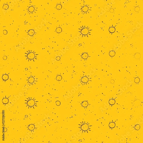 Simplistic Sun Icons on a Bright Yellow Background