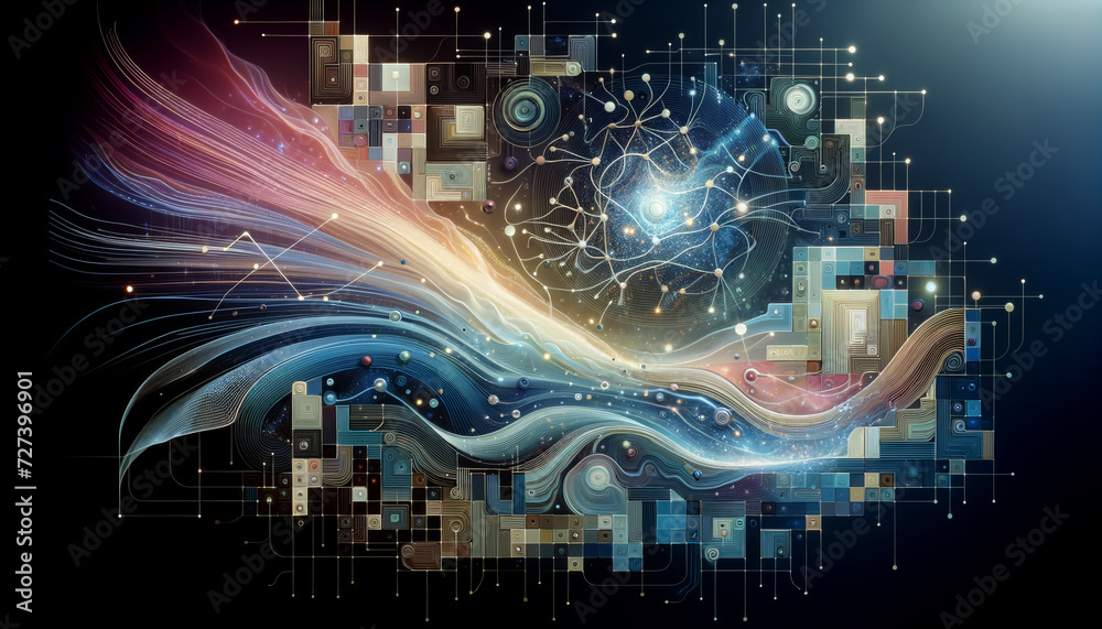 Fototapeta premium Tranquil Data: Serene Harmony of Convolutional Neural Networks