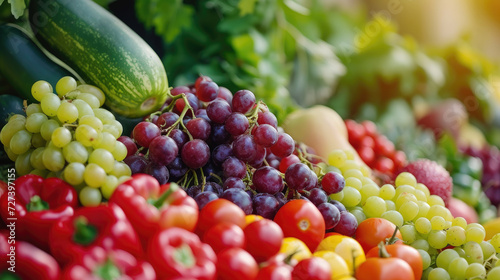 A vibrant selection of fresh fruits and vegetables, highlighting variety and freshness in healthy food options.
