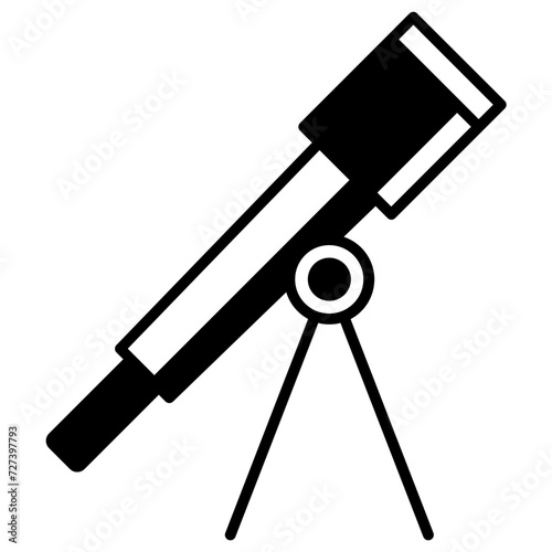 telescope glyph and line vector illustration