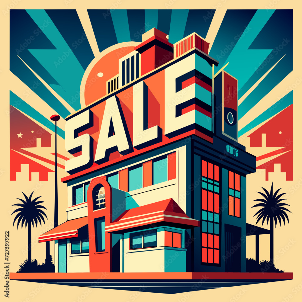 Fototapeta premium Sale shop illustration