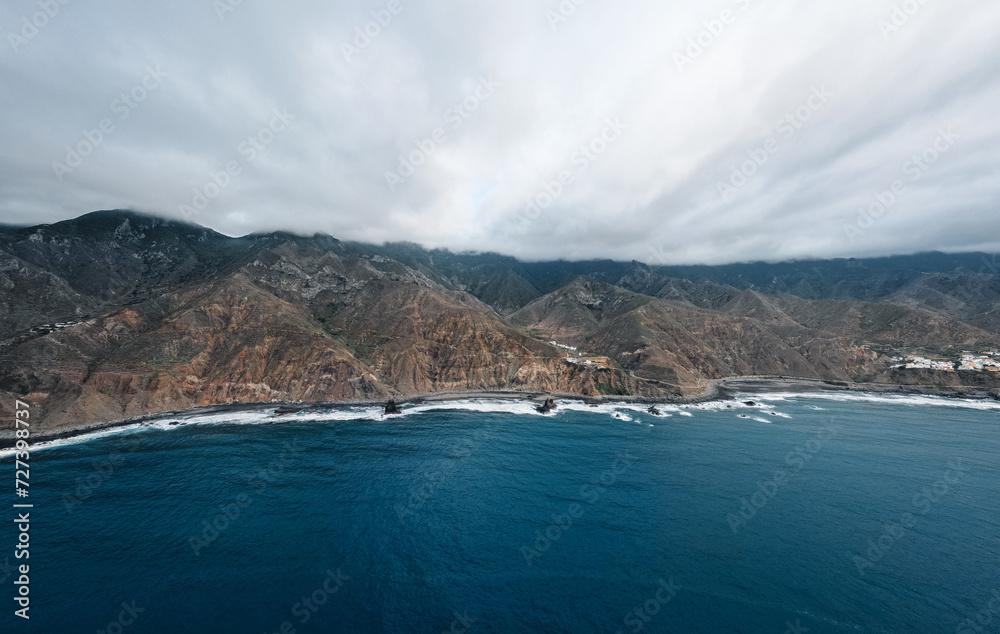 Aerial view of Benijo beach, Tenerife