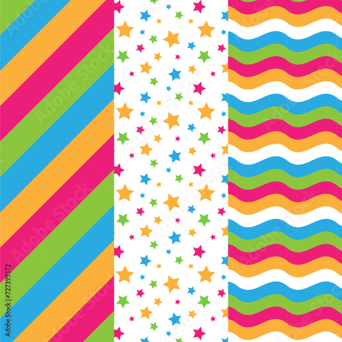 Set of 3 Colorful Party Patterns