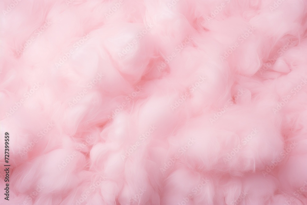 A fluffy pink cloud of cotton floss, perfect for crafting projects or adding a pop of color to decorations, Pink cotton candy background, Candy floss texture, AI Generated