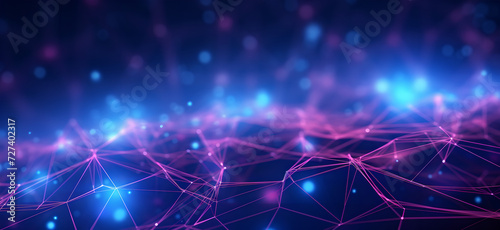 3d rendering of abstract technology background with connecting dots and lines. Network concept, Abstract digital background, Fluid Network Lights photo