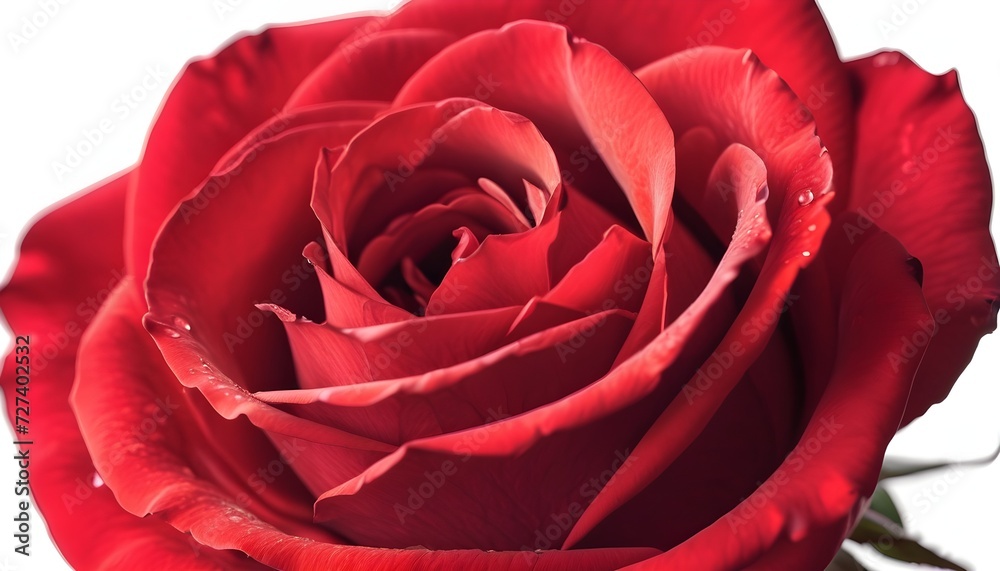 Side view macro close-up of a red rose