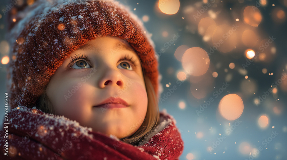 Little Girl Wearing a Red Hat and Scarf Little Girl Wearing a Red Hat and Scarf