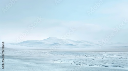 Winter steppes landscapes portrayed with minimalist and surrealist elements. © Matthew