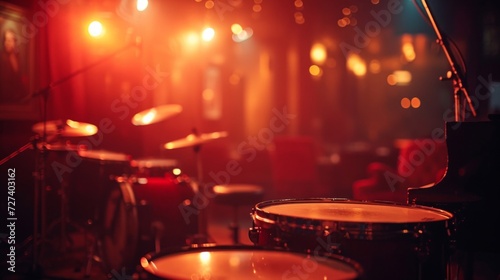 A vibrant jazz club with smoky ambiance, showcasing the allure of live improv...