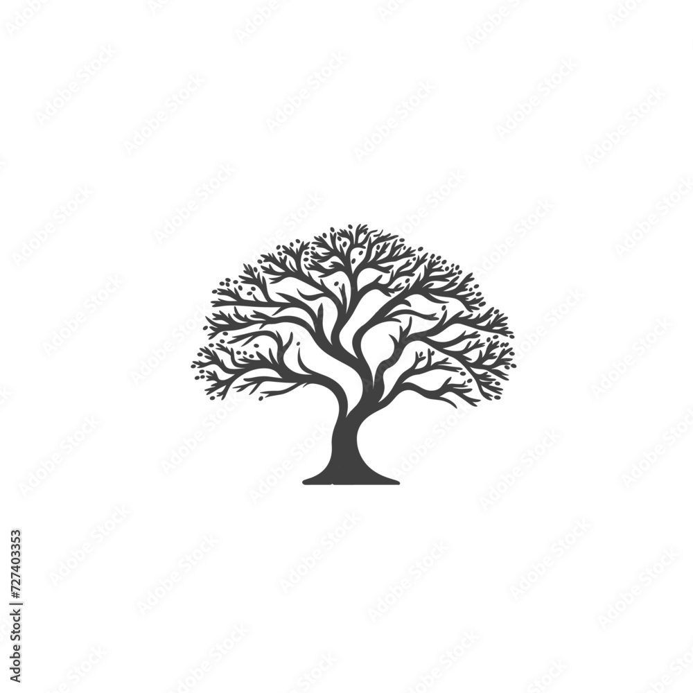 Naklejka premium Tree logo icon flat vector design