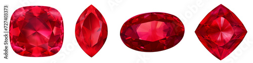 Vivid Red Ruby clipart collection, vector, icons isolated on transparent background