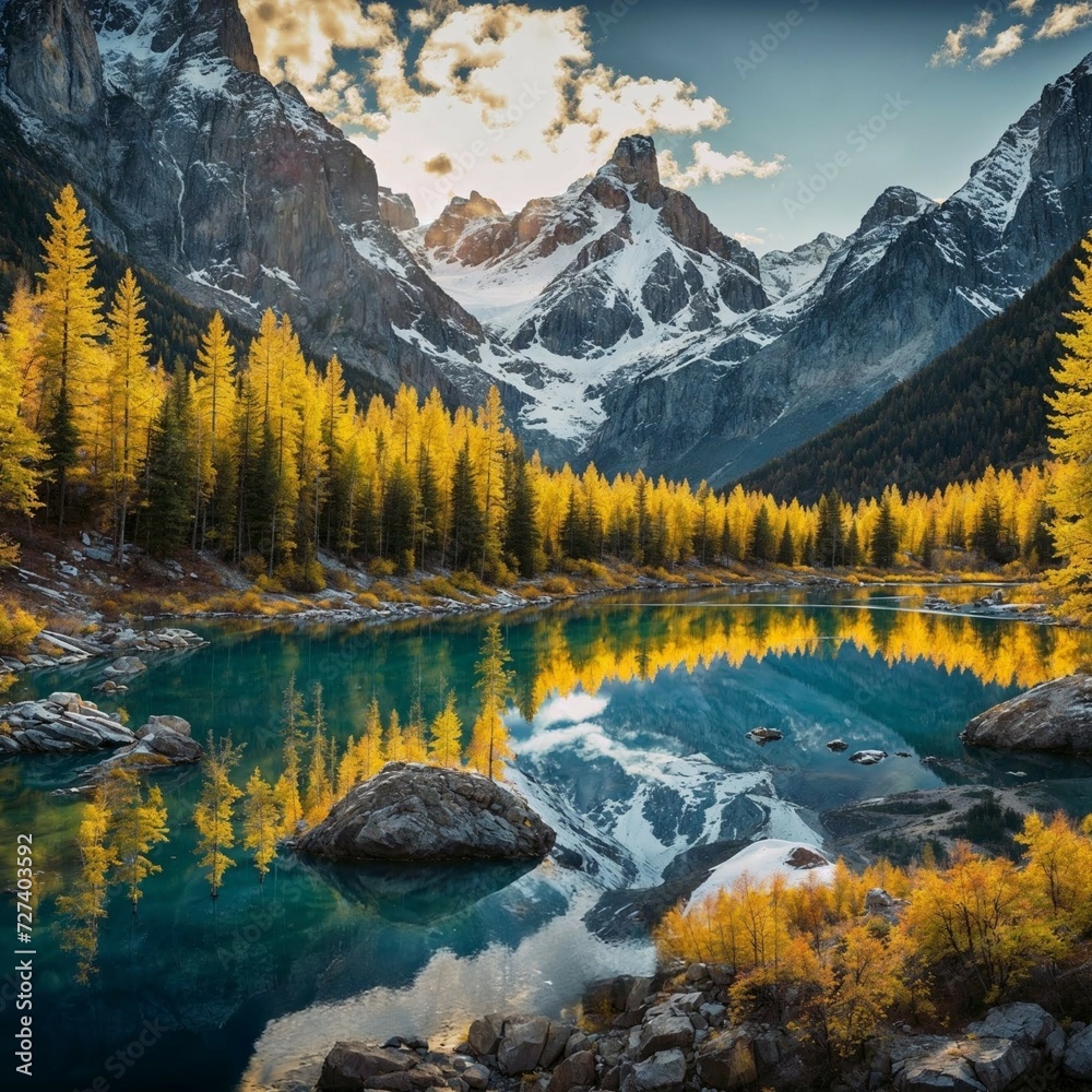 Fototapeta premium autumn in the mountains