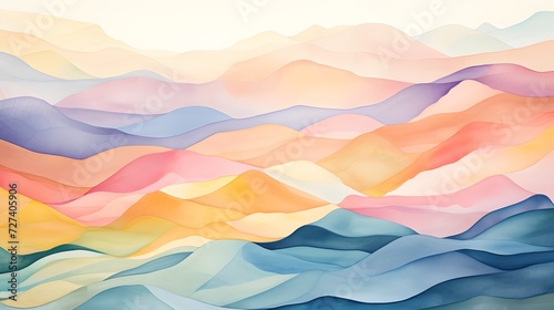 Abstract Colorful Wavy Layers Artwork