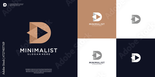 Modern creative letter D logo