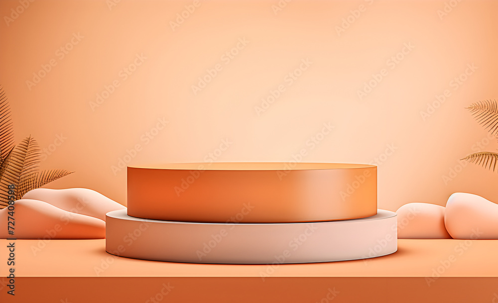 Product podium on a soft peach background Product podium on a soft peach background