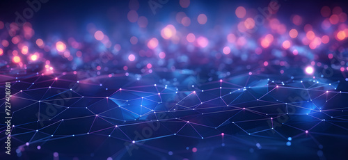 3d rendering of abstract technology background with connecting dots and lines. Network concept, Abstract digital background, Fluid Network Lights