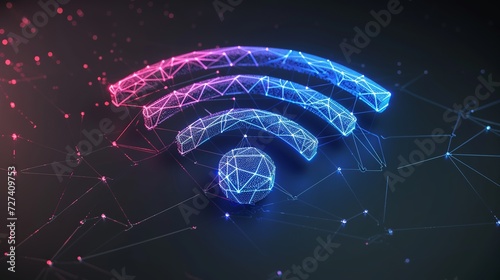 3d wireless connection icon and sharing network on internet. Hotspot access point for digital and online coverage. Broadcasting area with 3d WiFi. 3d wireless signal icon rendering vector illustration